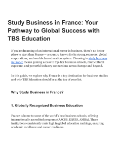 Study Business in France: TBS Education Guide
