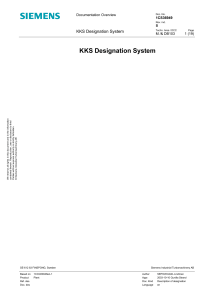 KKS Designation System - Siemens Turbomachinery