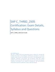 SAP C_THR82_2505 Exam Guide: SuccessFactors Performance & Goals
