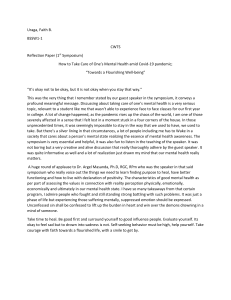 Mental Health Reflection: Covid-19 & Well-being