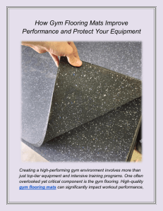 Gym Flooring Mats: Improve Performance & Protect Equipment