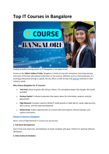 Top IT Courses in Bangalore: Your Guide to a Tech Career