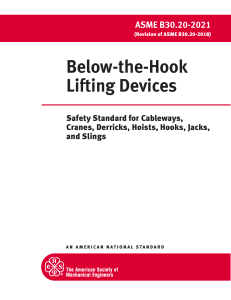 ASME B30.20-2021: Below-the-Hook Lifting Devices Safety Standard