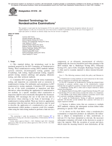 NDT Terminology: Standard Definitions for Examinations