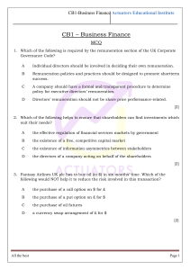 Business Finance Exam MCQs