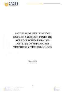 Modelo de Evaluaci&oacute;n Externa 2024: Acreditaci&oacute;n ISTT