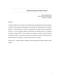 An&aacute;lisis del Programa de Empleo Temporal en M&eacute;xico