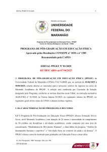 Edital PPGEF 01/2025: Mestrado em Educa&ccedil;&atilde;o F&iacute;sica UFMA