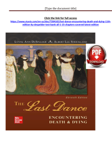 The Last Dance Test Bank: Death & Dying, 11th Ed.
