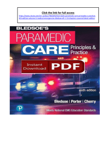 Paramedic Medical Emergencies Test Bank