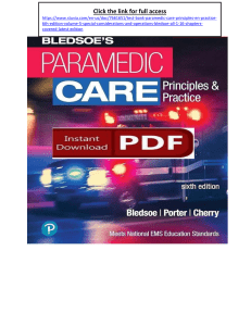 Paramedic Care Test Bank: Special Considerations & Ops