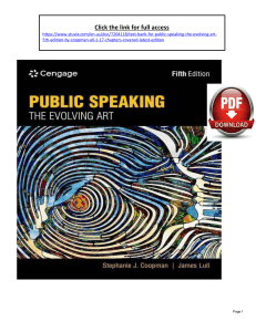 Public Speaking Test Bank: Coopman, 5th Edition