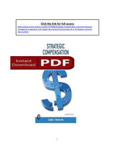 Strategic Compensation Test Bank - Martocchio 11th Edition