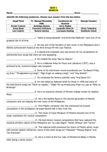 Music Quiz: Filipino Composers Identification