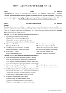 CET-6 English Exam Paper: Listening & Writing