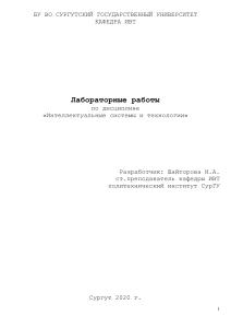 Методичка по интеллектуальным системам - нейронные сети