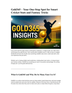 Gold365: Cricket Stats & Fantasy Tips Platform