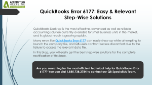 Fix QuickBooks Error 6177: Step-by-Step Solutions