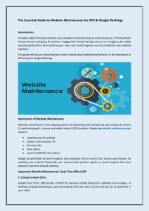 Website Maintenance for SEO & Google Rankings