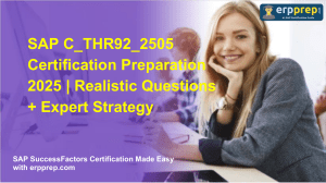 SAP C_THR92_2505 Certification Prep: Questions & Strategy