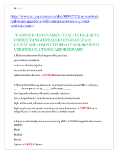 TCAR Exam Questions & Answers: Trauma Care Review