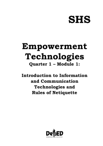 ICT & Netiquette: Empowerment Technologies Module