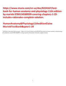 Human Anatomy & Physiology Test Bank - Marieb 11th Ed.