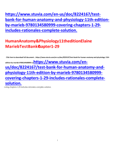 Human Anatomy & Physiology Test Bank - Marieb 11th Ed.