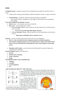 Earthquake & Hydrometeorological Hazards: DRRM Lecture Notes