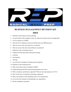 HRM Revision Kit: Human Resource Management Questions