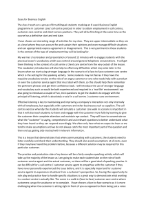 Business English Lesson Plan: Customer Care Skills