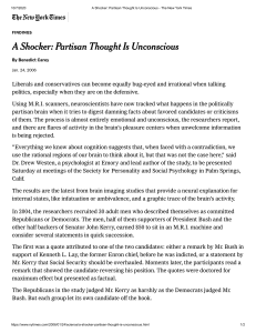 Partisan Thought: Unconscious Bias in Politics