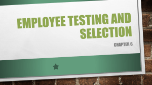 Employee Selection & Testing: HR Presentation