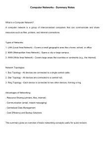 Computer Networks Summary: Types, Topologies, Advantages