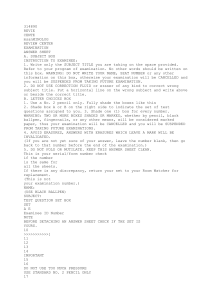 Exam Answer Sheet - AMSAN Review Center
