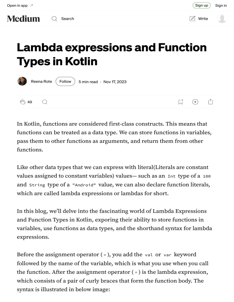 Kotlin Lambda Expressions and Function Types Explained