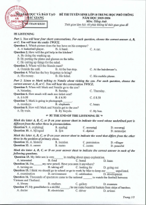 Grade 10 English Exam - 2025-2026