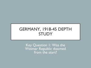 Weimar Republic: Germany 1918-45 Depth Study