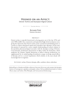 Detroit Techno & Dystopian Culture: Hooked on an Affect