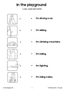 Playground Activities Worksheet for Kids