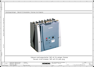 Siemens Vakuum-Leistungsschalter 3AE Technische Zeichnung