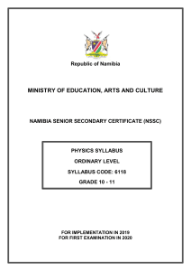 NSSC Physics Syllabus: Ordinary Level (Grades 10-11)