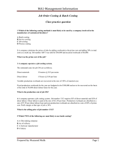 Job Order & Batch Costing Practice Questions