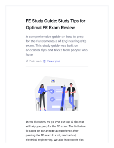 FE Exam Study Guide: Tips for Optimal Review