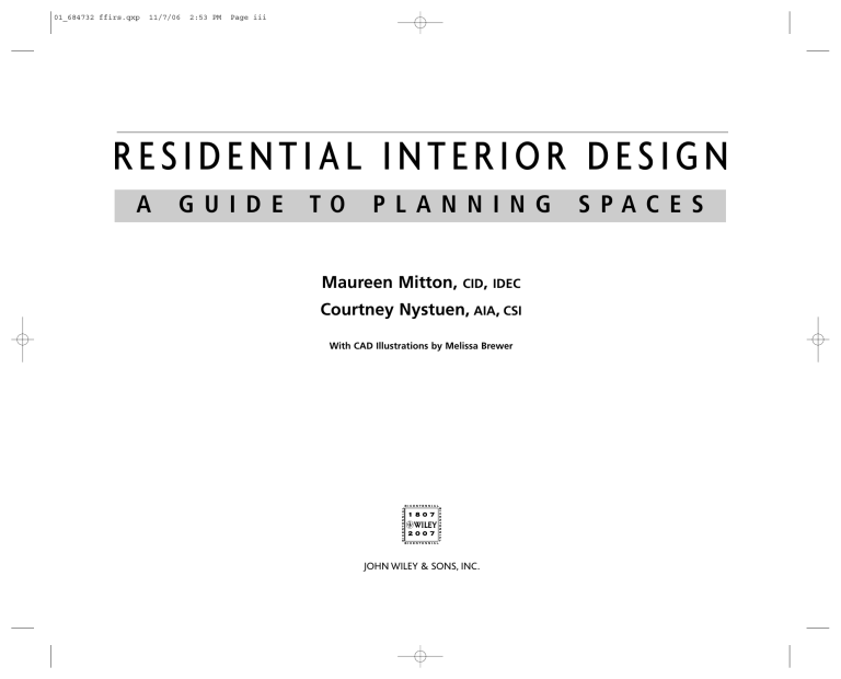 Residential Interior Design: Planning Spaces Guide