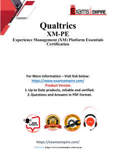 Qualtrics XM-PE Certification Exam Questions & Answers