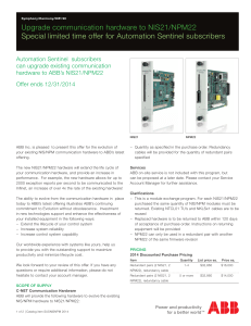 ABB NIS21/NPM22 Upgrade Offer for Automation Sentinel