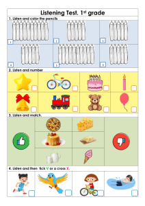 1st Grade Listening Test Worksheet