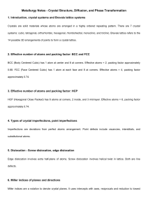 Metallurgy Notes: Crystal Structure, Diffusion, Phase Transformation