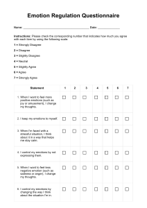 Emotion Regulation Questionnaire: Assess Your Strategies